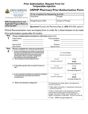 Exenatide Prior Authorization Request Form