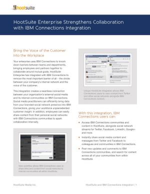 Hootsuite Enterprise Strengthens Collaboration with IBM Connections Integration