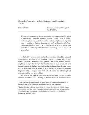 Grounds, Convention, and the Metaphysics of Linguistic Tokens