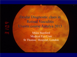 Retinal Vasculitis Uveitis Course Antalya 2013