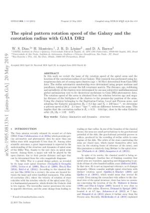 The Spiral Pattern Rotation Speed of the Galaxy and the Corotation Radius