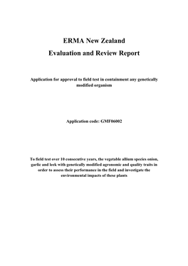 ERMA New Zealand Evaluation and Review Report
