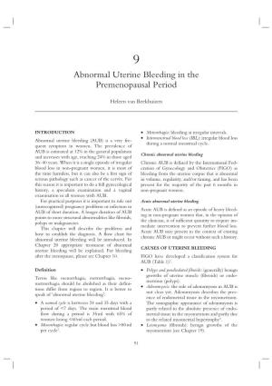 Abnormal Uterine Bleeding in Thepremenopausal Period