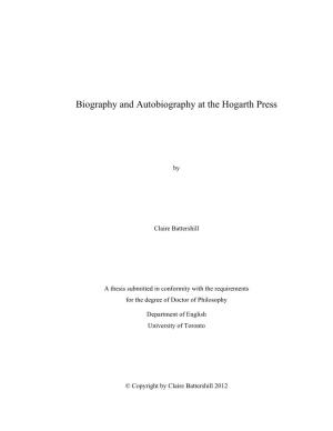 Biography and Autobiography at the Hogarth Press
