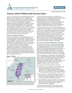 Taiwan: Select Political and Security Issues