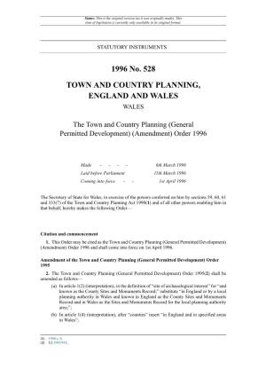 General Permitted Development) (Amendment) Order 1996