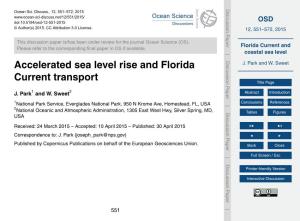 Florida Current and Coastal Sea Level Transport Estimates J