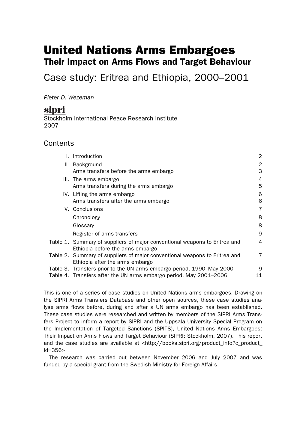 Case Study: Eritrea and Ethiopia, 2000–2001