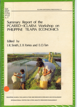 Summaryreportof the PCARRD-ICLARM Workshopon Philippinetllapia ECONOMICS