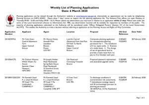 Weekly List of Planning Applications Date: 6 March 2020