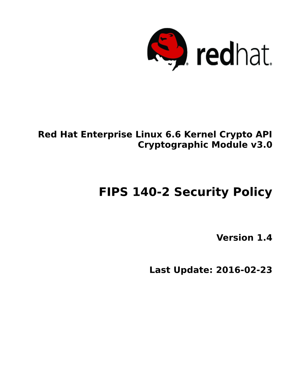 FIPS 140-2 Security Policy