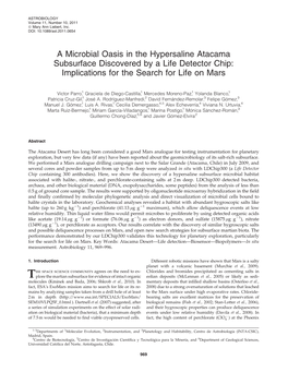 A Microbial Oasis in the Hypersaline Atacama Subsurface Discovered by a Life Detector Chip: Implications for the Search for Life on Mars