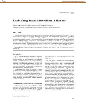 Establishing Sexual Dimorphism in Humans
