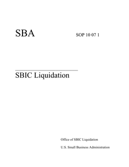 SBIC Liquidation