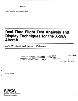 Real-Time Flight Test Analysis and Techniques for the X-29A