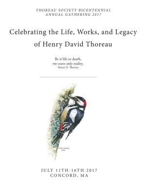 Celebrating the Life, Works, and Legacy of Henry David Thoreau