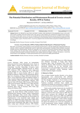 Commagene Journal of Biology Kurnaz & Eroğlu (2020) Comm