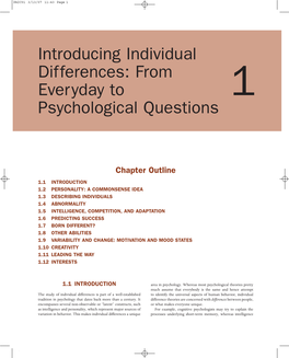 Introducing Individual Differences: from Everyday to Psychological