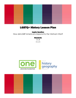 LGBTQ+ History Lesson Plan