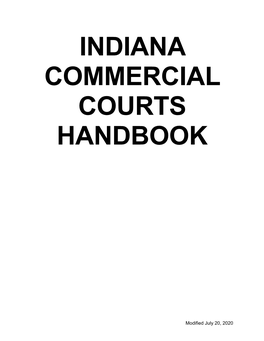 Indiana Commercial Courts Handbook
