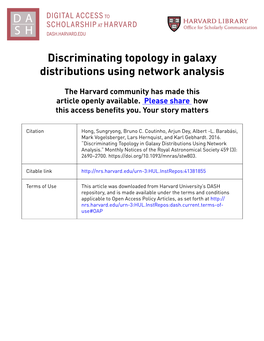 Discriminating Topology in Galaxy Distributions Using Network Analysis
