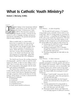 What Is Catholic Youth Ministry? Robert J