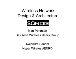 Wireless Network Design & Architecture