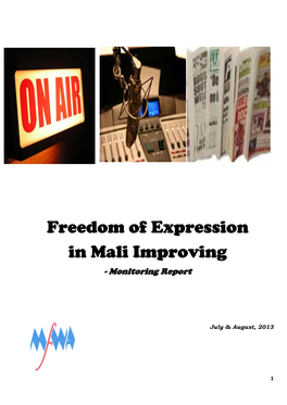 Freedom of Expression in Mali Improving - Monitoring Report