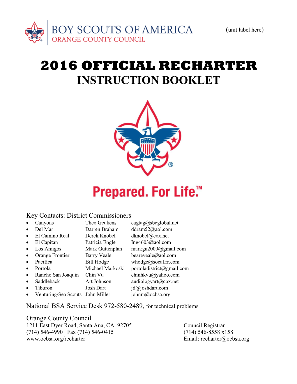 Official Recharter Packet