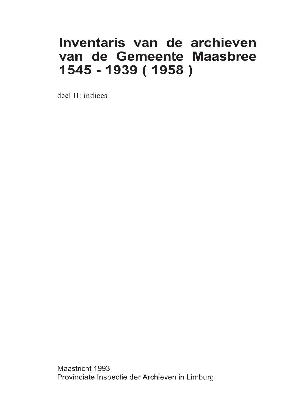 Maasbree 1545-1939 Deel 2