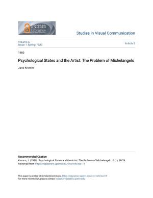 Psychological States and the Artist: the Problem of Michelangelo