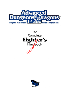 The Complete Fighter,S Handbook