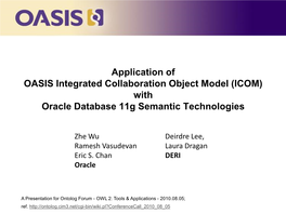 (ICOM) with Oracle Database 11G Semantic Technologies