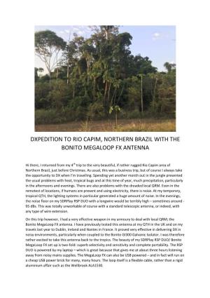 Dxpedition to Rio Capim, Northern Brazil with the Bonito Megaloop Fx Antenna