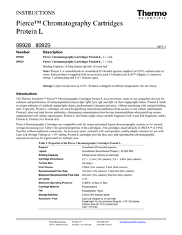 Pierce™ Chromatography Cartridges Protein L
