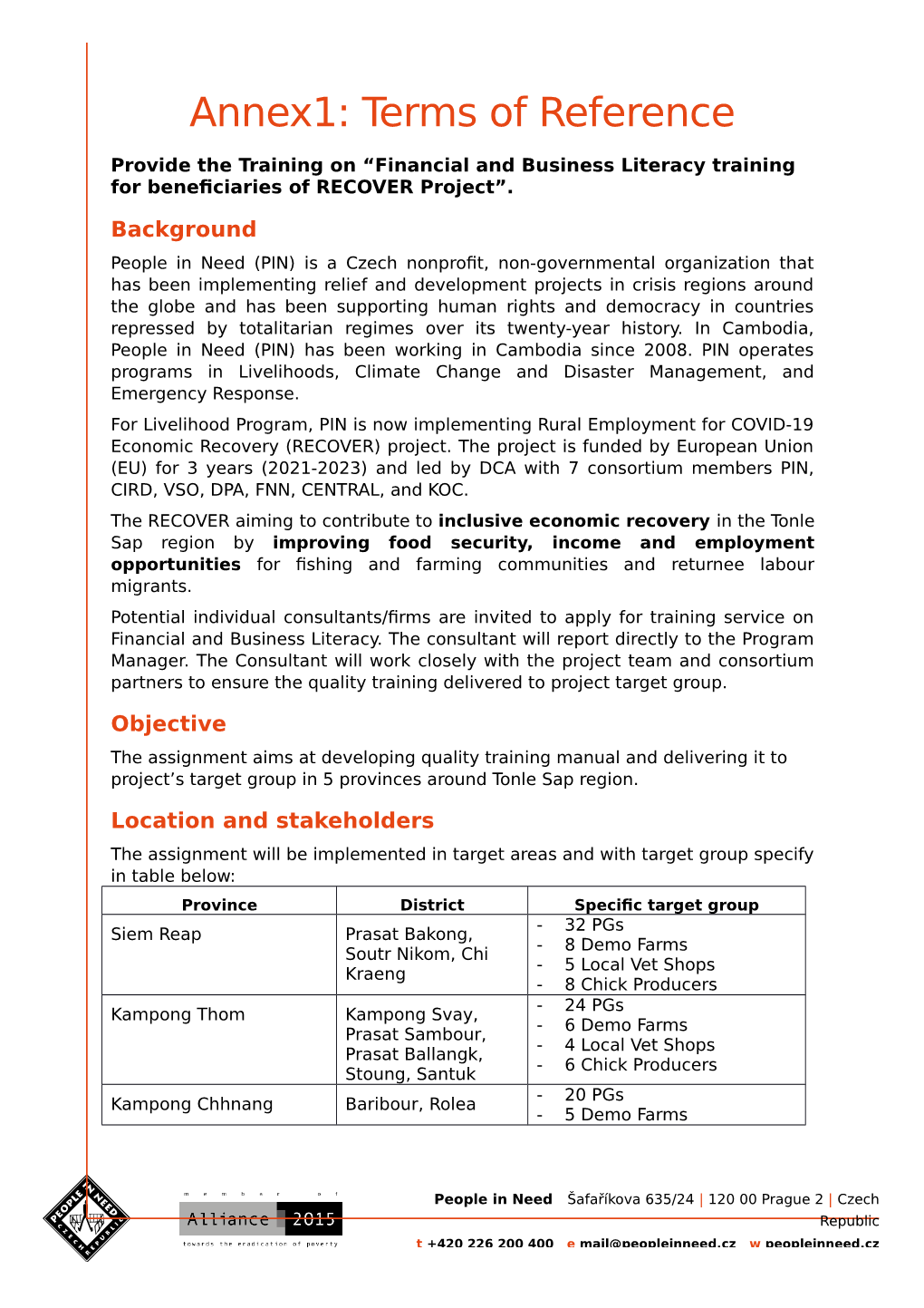 Annex1: Terms of Reference