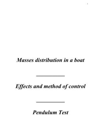 Masses Distribution in a Boat