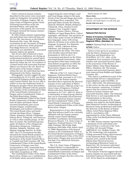 Federal Register/Vol. 74, No. 47/Thursday, March 12, 2009/Notices