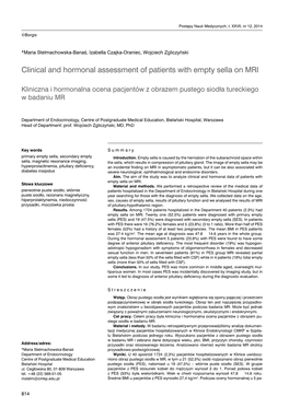 Clinical and Hormonal Assessment of Patients with Empty Sella on MRI