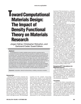 The Impact of Density Functional Theory on Materials Research