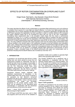 Effects of Rotor Contamination on Gyroplane Flight Performance