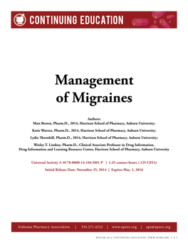 Management of Migraines