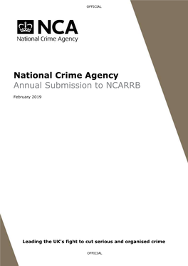 National Crime Agency Annual Submission to NCARRB