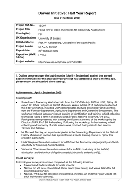 Half Year Report (Due 31 October 2009)