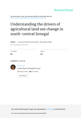 Understanding the Drivers of Agricultural Land Use Change in South-Central Senegal