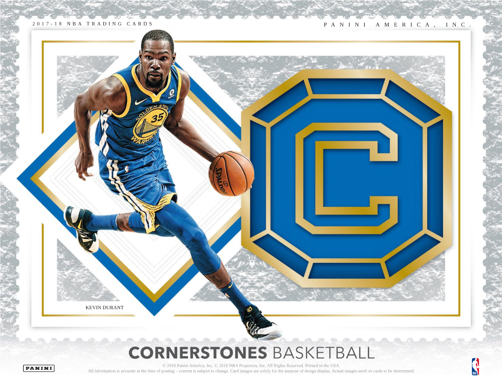 CORNERSTONES BASKETBALL © 2018 Panini America, Inc