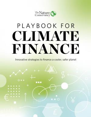PLAYBOOK for CLIMATE FINANCE Innovative Strategies to Finance a Cooler, Safer Planet