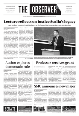 Lecture Reflects on Justice Scalia's Legacy Professor Receives Grant