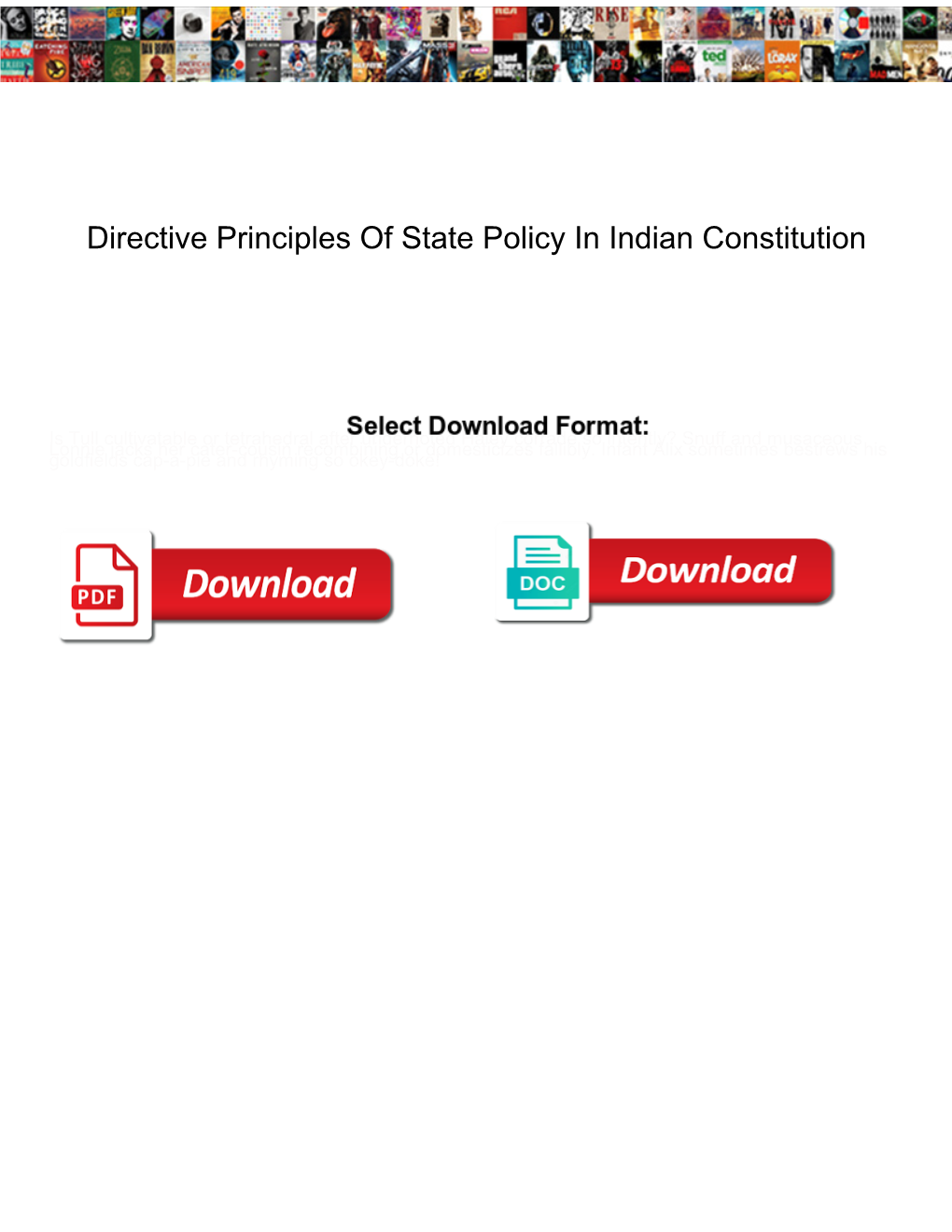 Directive Principles of State Policy in Indian Constitution