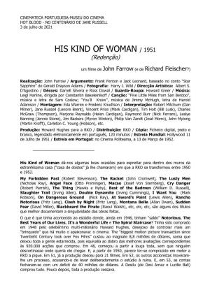 HIS KIND of WOMAN / 1951 (Redenção)